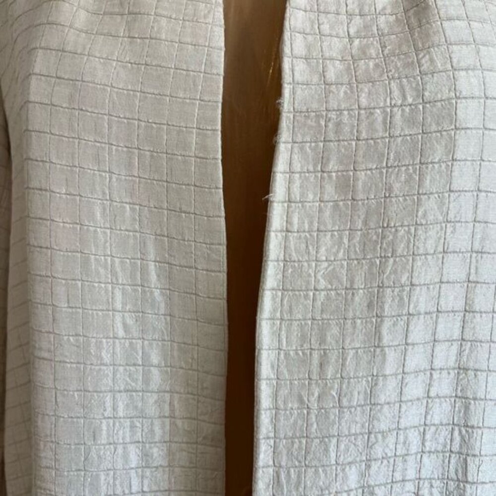 Eileen Fisher Womens Medium Silk Blend Organic Cotton Open Front Cardigan Jacket - Picture 5 of 13